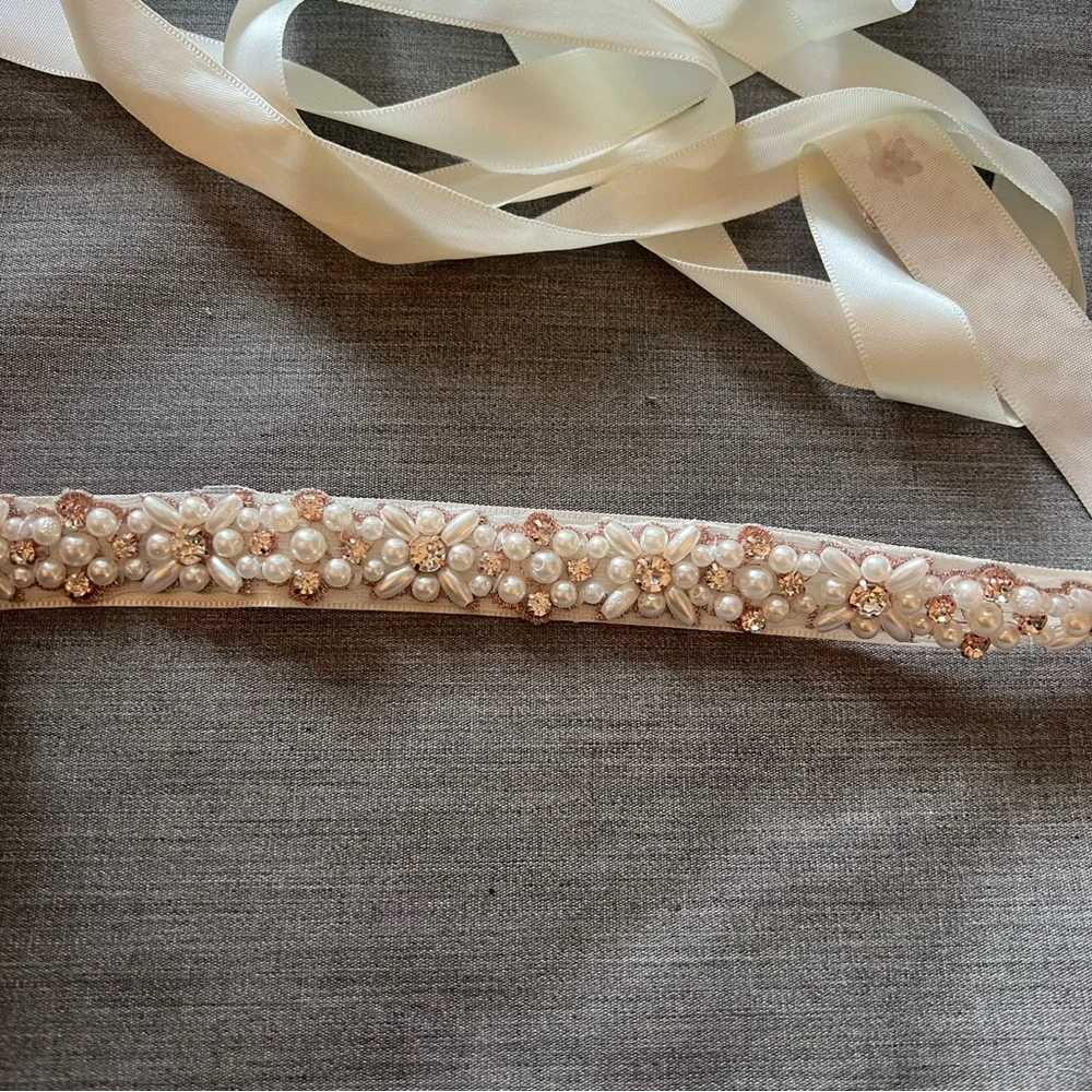 Vici Faux Pearl Ribbon Belt